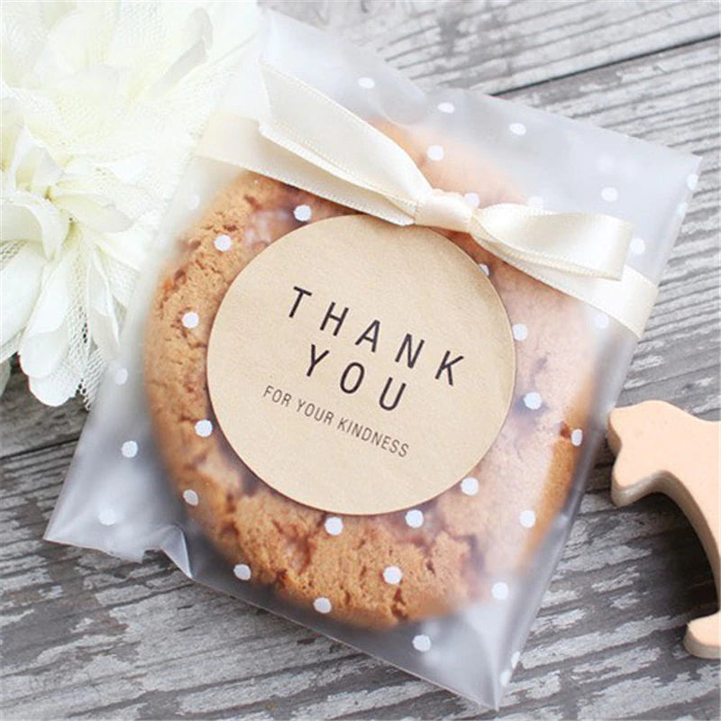 Translucent Dots Cookie Packaging Bags 100Pcs 