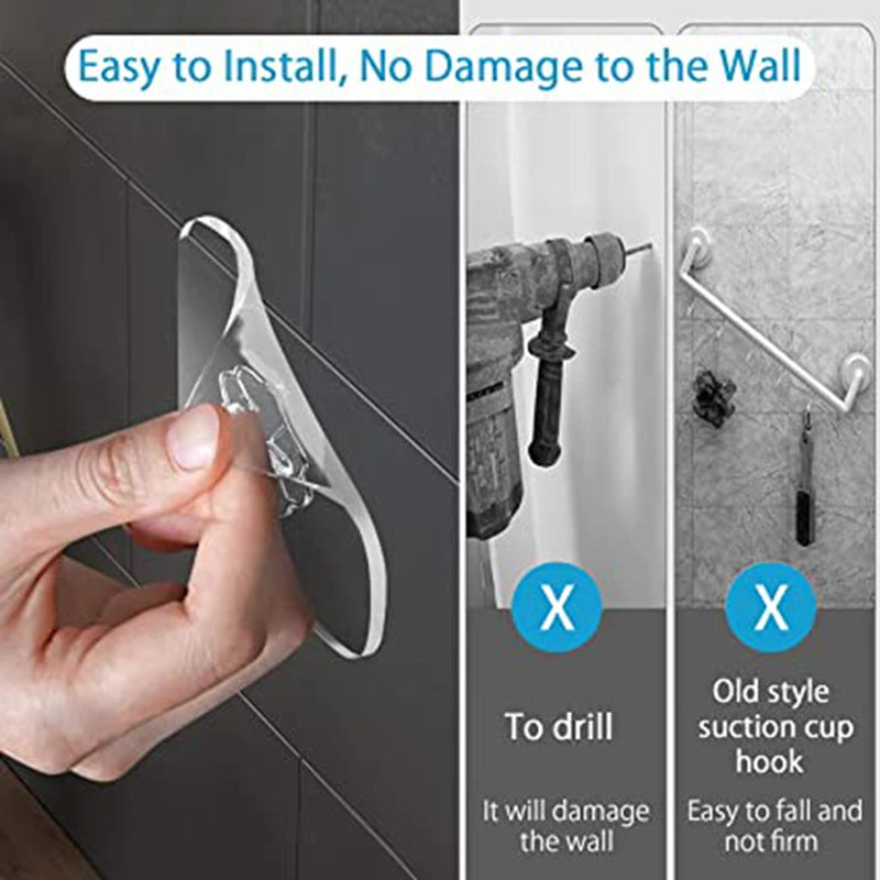 Door Hook Adhesive Transparent Wall Hooks