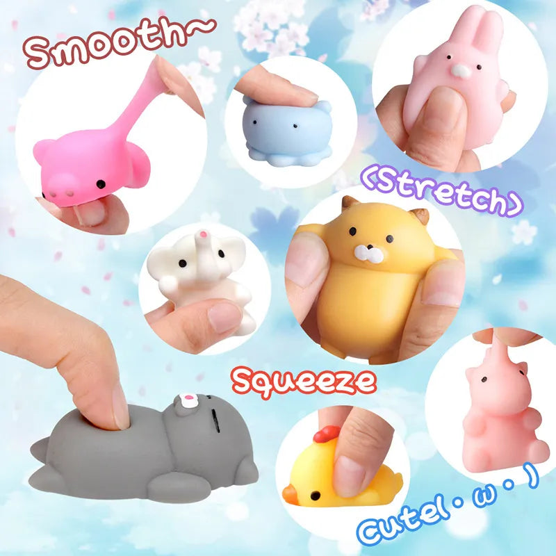 Kawaii Squishies Mochi Animal Toys, 50-5PCS