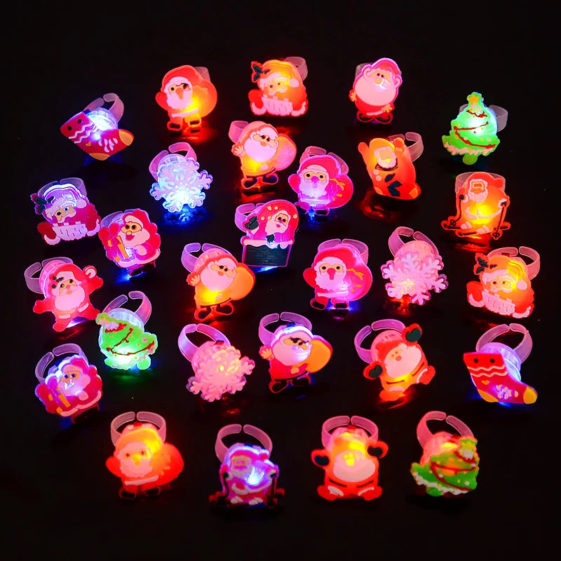 Glowing Christmas LED Light Rings for Kids