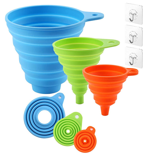 Silicone Collapsible Funnel 3 Pc 