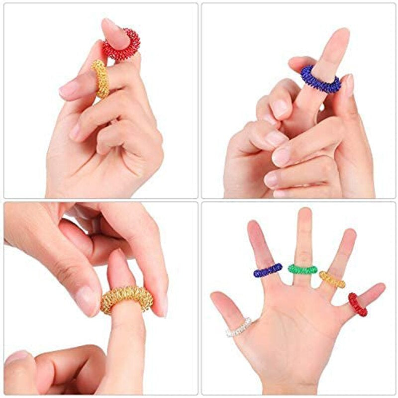 Acupressure Rings Stress Relief Set, 5-15Pcs